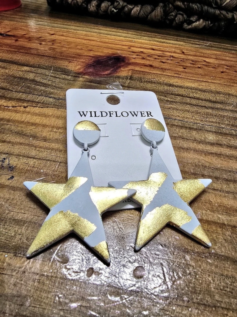 Wildflower Star Drop Earrings in Gold & Silver NWT